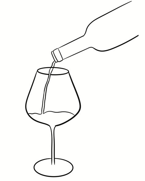 Cocktail Line Drawing, Jungle Theme Classroom Decorations, Casa Bonay, Wine Glass Drawing, Design Podcast, Wine Painting, Rainbow Ribbon, Drawing Stencils, Art Drawings Sketches Pencil