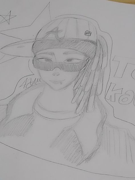 Tom Kaulitz Drawing Sketch, Tokio Hotel Drawing Easy, Tokio Hotel Drawings, Tom Kaulitz Fanart, Tom Kaulitz Drawing, Tokio Hotel Fanart, Anime Drawing Books, Tokyo Hotels, Bill Kaulitz