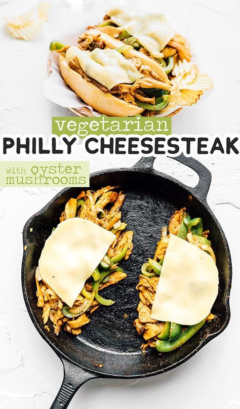 Philly Cheesesteak Recipe, Sautéed Peppers, Lunch Vegetarian, Easy Fast Dinner Recipes, Vegetarian Sandwich Recipes, Philly Cheese Steak Recipe, Cheesesteak Recipe, Vegetarian Recipes Lunch, Meatless Dinner