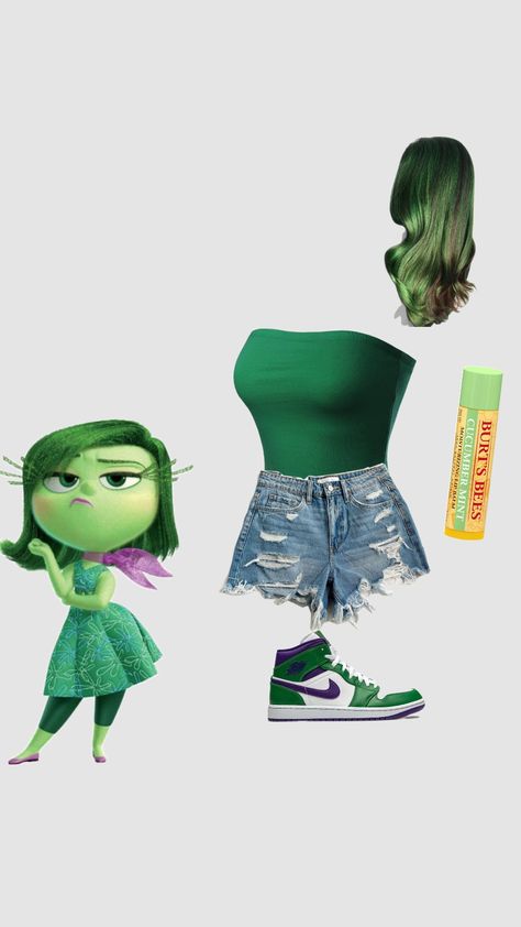 #disgust #outfit #insideout Disgust Outfit, Inside Out Disgust, Disgusted Inside Out, Inside Out Costume, Halloween 2024, Out Outfits, Adult Costumes, Inside Out, Make Up