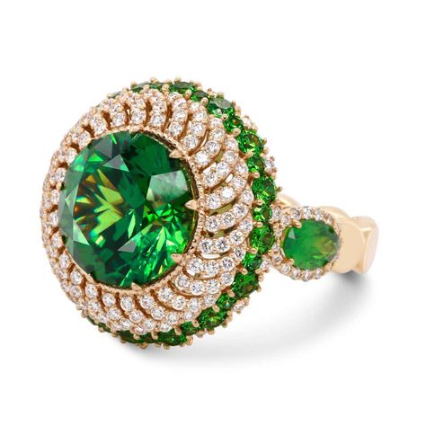 Rough Gems, Gold Cocktail Ring, Gold Cocktail, Colorless Diamond, Diamond Cocktail Rings, White Gold Diamond Rings, Emerald Stone, Gold Diamond Rings, Yellow Diamond