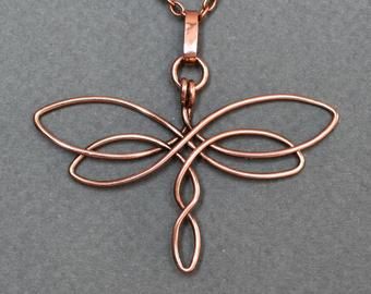 Copper Wire Crafts, Copper Wire Art, Deer Necklace, Copper Wire Jewelry, Celtic Necklace, Bijoux Fil Aluminium, Wire Jewelry Tutorial, Dragonfly Necklace, Dragonfly Earrings