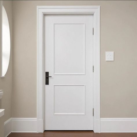 If you have a flat panel door that's becoming boring, we have a solution for you - our new door trim kits 👌 #doortrim #homedecor #farmhouse #moderndecor #diydoor #doorupgrade Colonial Casing Trim, Indoor Door Trim Ideas, Masonite Livingston Interior Doors, Trim For Doors, Modern Window And Door Trim, Baseboards And Door Trim, Diy Trim Molding, Door Frame Design, Door Trim Ideas