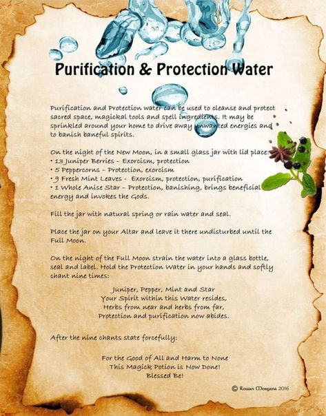 Water has been used ceremoniously since the beginning of time, without water, there is no life! Water is essential, we need to drink it every day, we clean ourselves with it, and we are made mostly of water. It's no wonder that water can be used magickally to cleanse and purify energy as well. Mix up a batch of this magickal water to cleanse your space of negative or stagnant energies and protect it before you engage in a ritual or any sort of sacred act. Anointed Oil, Wishing Spell, Casting A Circle, Water Blessings, Witchcraft 101, Water Magic, Moon Magick, Charmed Book Of Shadows, Witchy Tips