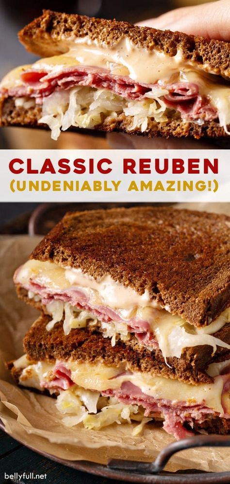 Classic Reuben Sandwich, Reuben Sandwich Recipe, Reuben Sandwich Classic, Corned Beef Sandwich, Roast Beef Sandwich, Sandwhich Recipes, Best Sandwich Recipes, Corned Beef Recipes, Gourmet Sandwiches