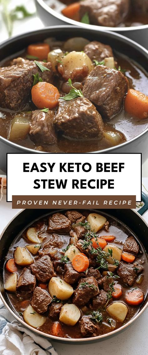 Image for Easy Keto Beef Stew Recipe Keto Crockpot Beef Stew, Keto Beef Stew Recipes, Keto Stew Meat Recipes, Keto Stew Recipes, Keto Stew, Low Carb Beef Stew, Keto Beef Stew, Stews Recipes, Keto Crockpot