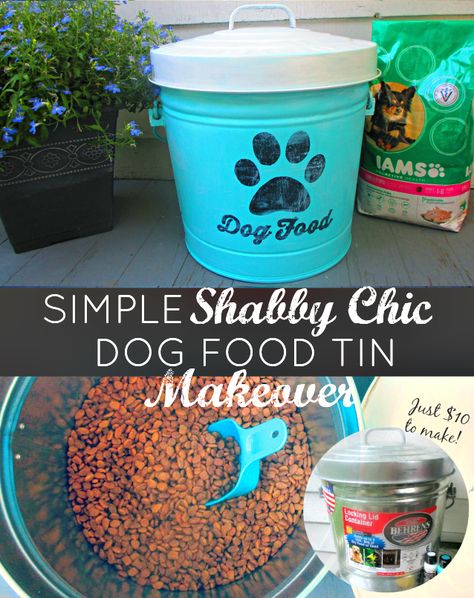 Dog Food Storage Diy, Iams Dog Food, Dog Treat Container, Diy Shabby Chic, Dog Food Storage Containers, Dogs Diy Projects, Diy Dog Food, House Training Puppies, Dog Food Container