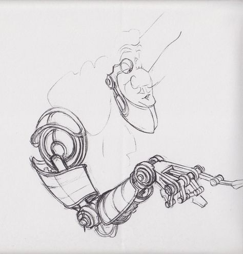 Robot Design Sketch, Glen Keane, Cyborgs Art, 2d Drawing, Arte Robot, Arte Cyberpunk, Treasure Planet, Robot Art, Robots Concept