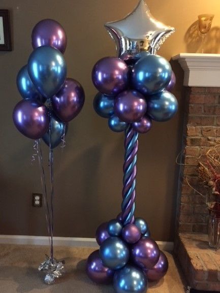 Hollywood Party Balloons, Floor Bouquet, Baloon Art, Chrome Balloons, Diy Balloon Decorations, Balloon Stands, Birthday Balloon Decorations, Custom Balloons, Balloon Backdrop