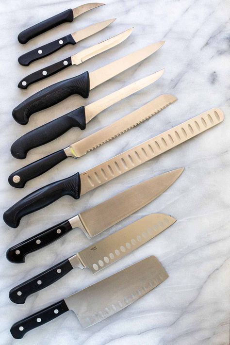 Types Of Kitchen Knives, Types Of Kitchen, Best Chefs Knife, Best Kitchen Knives, Types Of Knives, Boning Knife, Knife Collection, Knife Set Kitchen, Carving Knife