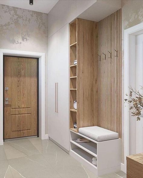 Entrance Closet Ideas, Entrance Furniture, Home Hall Design, 아파트 인테리어, Hall Design, Home Entrance, Home Entrance Decor, Home Design Living Room, Mudroom Bench