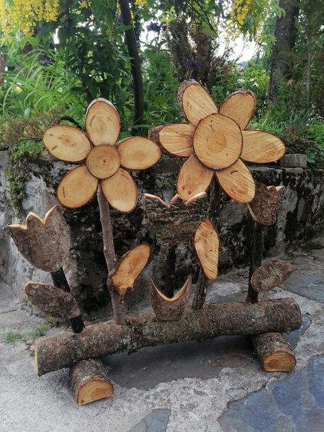 Discover recipeshome ideasstyle inspiration and other ideas to try. Log Crafts, Wood Log Crafts, Wood Yard Art, Wood Craft Projects, Wood Slice Crafts, Hairstyles Kids, Garden Decor Projects, Wacky Hair, Honey Chicken