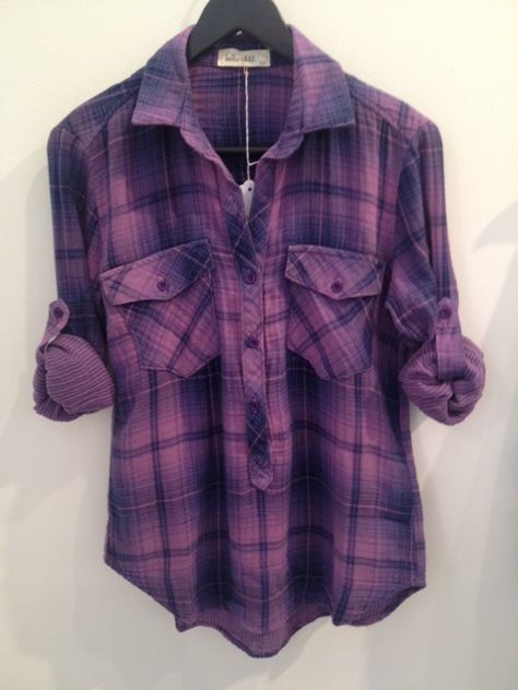 I love this color for a flannel top.  More feminine and gorgeous. Plaid Shirt Around Waist, Purple Flannel Outfit, Homestuck Outfits, Shirt Around Waist, Flannel Outfits Aesthetic, Flannel Aesthetic, Barbie Aesthetics, Flannel Girl, Purple Plaid Shirt