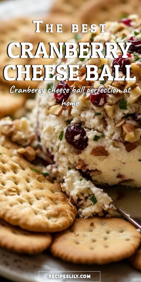 I'm excited to share my go-to recipe for the best Cranberry Cheese Ball! This creamy, delicious cheese ball is the perfect blend of sweet and savory, making it an ideal appetizer for any gathering. Serve it with your favorite crackers for a delightful snack that's sure to impress your guests! Classic Cheese Ball Recipes Easy, Easy Cheese Ball Recipe, Best Cheese Ball Recipes, Ham And Cheese Ball Recipe, Cranberry Cheese Ball, Cheese Balls Recipe, Cheese Ball Recipes Easy, Cheese Spread Recipes, Kraft Cheese