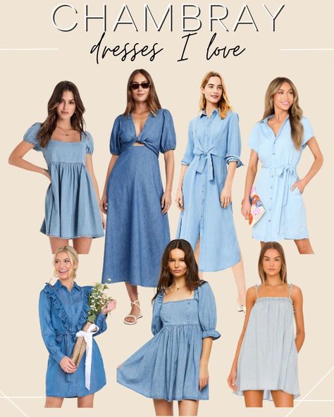 chambray dresses Chambray Dress Outfit, Chambray Outfit, Denim Chambray Dress, Sun Dress Casual, Chic Cocktail Dress, Top Fashion Bloggers, Evening Gowns Elegant, Flowy Maxi Dress, Chambray Dress