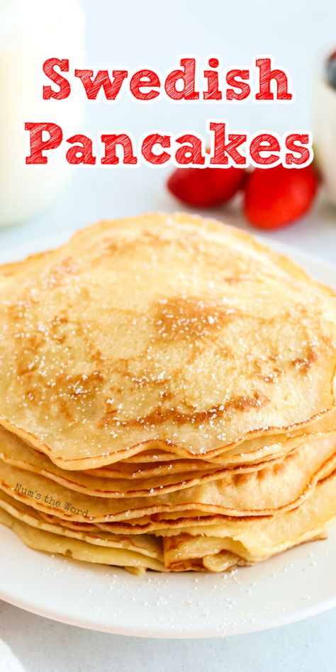 Swedish Pancakes, Breakfast Recipes Sweet, Crepe Recipes, Swedish Recipes, Breakfast Pancakes, Waffle Recipes, Pancakes And Waffles, Breakfast Brunch Recipes, Breakfast Time