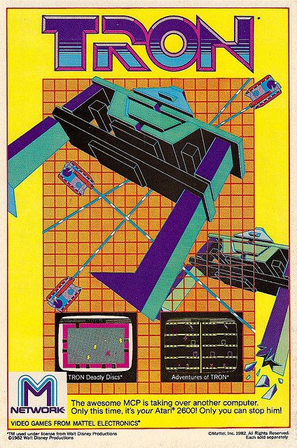 Tron Game, 80s Video Games, Atari Games, Video Game Posters, Vintage Videos, Vintage Video Games, Atari 2600, Retro Video, Classic Video Games