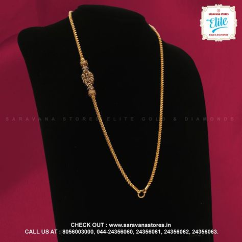 Mugappu Designs, Chain Designs Gold, Mugappu Chain, Mangalsutra Chain, Couple Ring Design, Antique Necklaces Design, Black Beads Mangalsutra Design, New Gold Jewellery Designs, Pretty Jewelry Necklaces