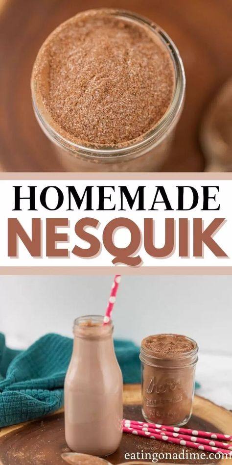 Save money by making your own homemade Nesquik. It is easy to make and healthier by making your own DIY Nesquik powder at home. Learn how to make this easy copycat Nesquik recipe. #eatingonadime #nesquikrecipes #copycatrecipes #easyrecipes Homemade Nesquick, Nesquik Recipes, Homemade Dry Mixes, Mix Drinks, Homemade Pantry, Homemade Baking, Spice Mix Recipes, Homemade Condiments, Rare Roses