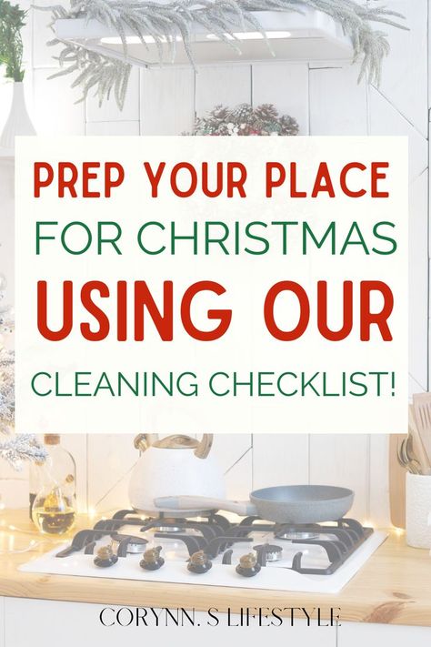 Photo of stove area decorated with Christmas decor. Prep Your Place For Christmas Using Our Cleaning Checklist. Christmas Cleaning Checklist, Holiday Cleaning Checklist, Guest Checklist, Cleaning Hacks Bedroom, Shower Cleaning Hacks, Winter Cleaning, Christmas Cleaning, Holiday Cleaning, Diy Cleaning Hacks