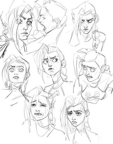 Facial Anatomy Drawing Face Reference, Sketch Facial Expressions, Arcane Artstyle Tutorial, Expressions Reference Photography, Arcane Face Study, Character Concept Art Sketch, Expression Sheet Reference, Arcane Face, Arcane Artstyle