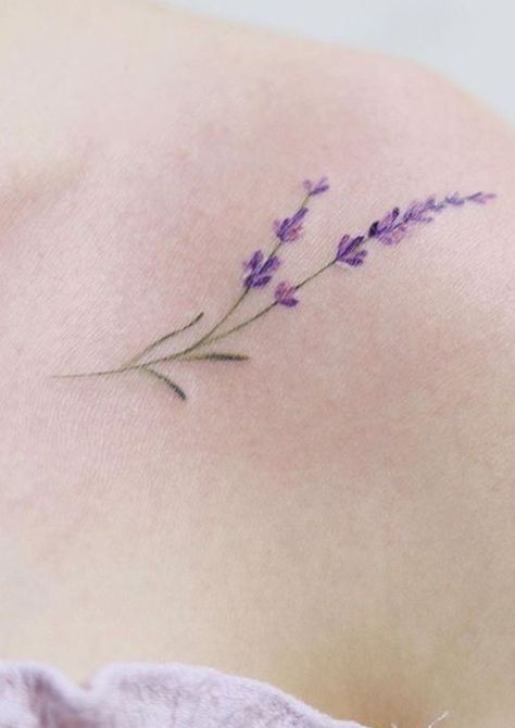 Small Purple Tattoo, Small Lavender Tattoo, Purple Flower Tattoos, Lilac Tattoo, Purple Tattoos, Small Shoulder Tattoos, Lavender Tattoo, Small Forearm Tattoos, Anklet Tattoos