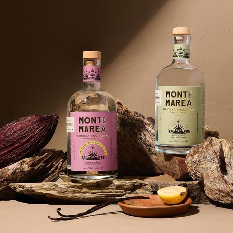 Menta. | Monte Marea full range of raicillas. Pure and macerated with cacao and vanilla. #raicilla #mezcal #tequila #mexico #mentawork #vanilla… | Instagram Tequila Drinks Aesthetic, Tequila Photoshoot, Mezcal Branding, Tequila Branding, Tequila Label, Alcohol Branding, Tequila Brands, Tequila Mexico, Mezcal Tequila