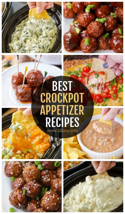 Crockpot Appetizer Recipes, Crock Pot Appetizers, Crockpot Potluck, Crockpot Snacks, Crockpot Party Food, Horderves Appetizers, Slow Cooker Appetizers, Crockpot Appetizers, Appetizer Meatballs