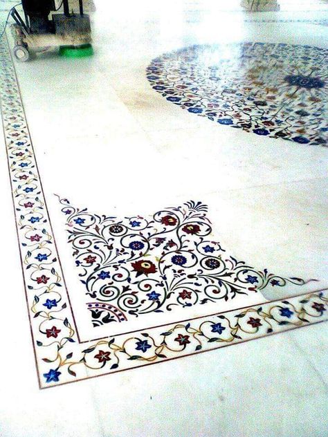 https://www.sanjaystonehub.com/ Haveli Design, Chic Flooring, Marble Inlay Designs, Marble Inlay Floor, Italian Marble Flooring, Inlay Flooring, Marble Flooring Design, Flooring Texture, Entry Porch