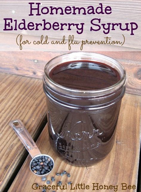 Homemade Elderberry Syrup on gracefullittlehoneybee.com #elderberrysyrup Homemade Elderberry Syrup, Elderberry Syrup Recipe, Homemade Elderberry, Elderberry Recipes, Herbal Tonic, Elderberry Syrup, Natural Healing Remedies, Diy Remedies, Cold Remedies