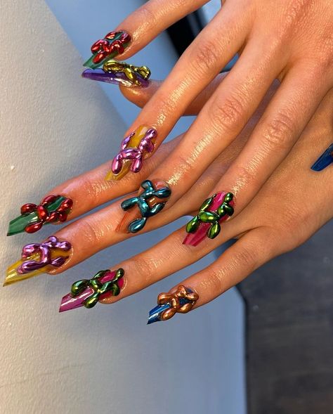 Tyler :) | @jeffkoons animal balloons 🎈 | Instagram Balloon Nails, Animal Nail Designs, Animal Balloons, Nail Time, Animal Nails, Almond Acrylic Nails, Press Ons, Balloon Animals, Nail Art Galleries