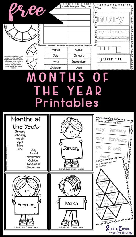 With these Months of the Year printables, children will not only be working on learning the months of the year, but handwriting, fine motor skills and spelling as well. https://simplelivingcreativelearning.com/months-of-the-year-printables/ Months Of The Year Printables, Months Of The Year Activities, Printable Months Of The Year, Months Of The Year, Kids Writing, Cut And Paste, Writing Practice, Preschool Worksheets, Months In A Year