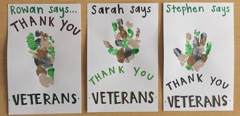 Thank You Veterans! Preschool artwork - handprint - footprint - one year old - preschool - Veterans Day Veteran's Day Crafts For Preschool, Veterans Crafts For Toddlers, Veterans Day Toddler Art, Veterans Day Lesson Plans Preschool, Veteran Day Crafts For Toddlers, Veterans Day Crafts For Kids Thank You, Veterans Day Footprint Art, Veterans Day Infant Crafts, Thankful Week Preschool