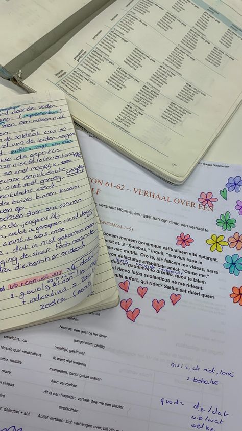 Latin notes with cute lil flowers and drawings Latin Notes Aesthetic, Latin Notes, Notes Aesthetic, Dream Aesthetic, 2024 Vision, Vision Board, Drawings, Flowers, Anime