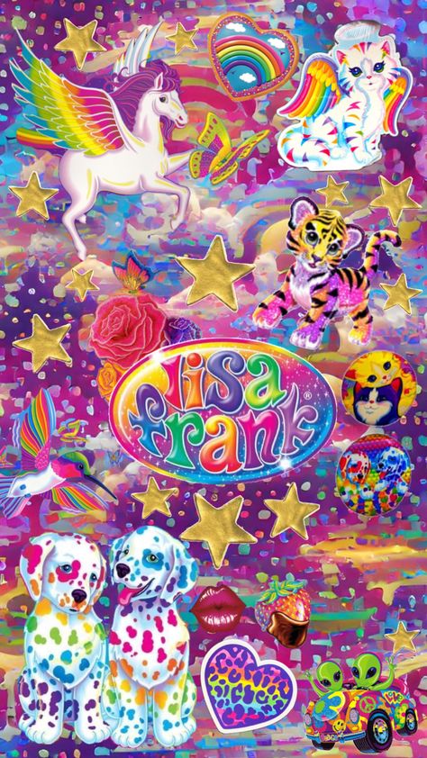 Lisa frank 💜 #lisafrank Lisa Frank Aesthetic, Frank Aesthetic, Lisa Frank Birthday Party, Lisa Frank Folders, School Memories Scrapbook, Lisa Frank Stickers, Y2k Background, Nostalgia Core, Doll Furniture Diy