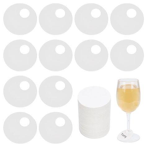 PRICES MAY VARY. Package & Size: You will receive 150 pieces disposable blank paper wine tag, enough quantity for your daily use or big events! Size: about 50mm/2inch in diameter, 0.3mm thick, 15mm/0.6inch inner diameter. High-Quality Paper: The Tags are made of thick card paper. It will not be damaged or break down due to the collision between the glass, so you can continue to use them every time you fill it back up. Easy to use: Each of our blank drying label has a pre-cut design, which means Wine Glass Name Tags, Drink Name Tags, Drink Markers, Drink Names, Wine Glass Tags, Diy Marker, Wine Glass Markers, Drink Marker, Glass Drink