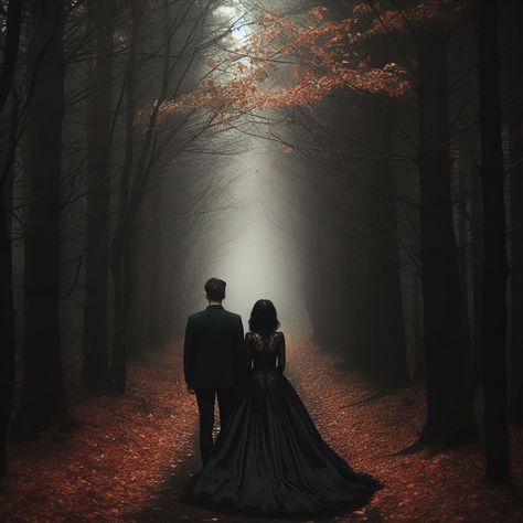 Dark Wedding Photoshoot Ideas, Gothic Bride Aesthetic, Dark Wedding Photoshoot, Gothic Wedding Pictures, Dark Couples Photoshoot, Cemetery Photoshoot Couples, Goth Romance Aesthetic, Vampire Engagement Photos, Vampire Photoshoot Ideas Couples