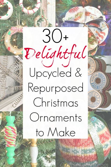 Upcycling ideas for Repurposed ornaments and Christmas ornament craft ideas Upcycled Christmas Ornaments, Creative Upcycling, Upcycled Christmas, Ornaments To Make, Upcycling Ideas, Old Christmas, Handmade Christmas Decorations, Christmas Ornament Crafts, Christmas Ornaments To Make