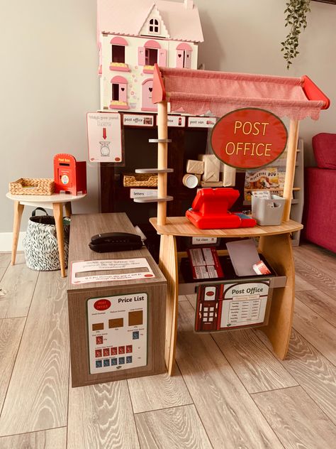 Post Office role play #understandingthrworld #childminder Role Play Post Office, Post Office Role Play Eyfs, Christmas Role Play Area Eyfs, Eyfs Role Play, Post Office Role Play, Monday Activities, Role Play Eyfs, Role Play Areas Eyfs, Post Office Play