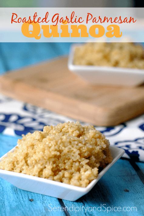 Parmesan Quinoa, Simple Quinoa, Quinoa Recipes Easy, Quinoa Recipe, Healthy Vegetables, Quinoa Recipes, Garlic Parmesan, Side Recipes, Roasted Garlic