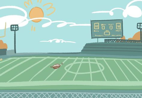 Football Field Drawing, Football Field Illustration, Field Drawing, Field Illustration, School Newspaper, Football Field, Chess Board, Football, Drawings