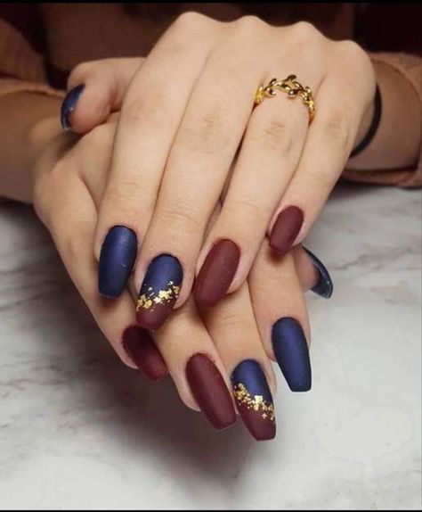 Burgundy Nail Designs, Navy Nails, Navy Blue Nails, September Nails, Matte Nails Design, Burgundy Nails, Prom Nails, Burgundy Dress, Fall Nail Designs