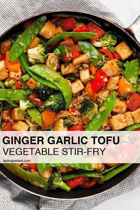 Tofu Recipes Healthy, Vegetarian Stir Fry, Vegan Stir Fry, Tofu Stir Fry, Tofu Dishes, Snow Peas, Veggie Stir Fry, Tofu Recipes, Meatless Meals