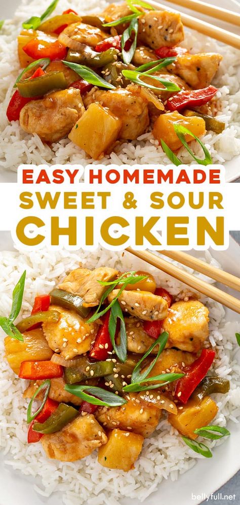 Homemade Sweet And Sour Chicken, Asian Stir Fry Recipe, Sweet And Sour Chicken Recipe, Sour Chicken Recipe, Sweet And Sour Chicken, Stir Fry Recipes Chicken, Sweet Sour Chicken, Pork Stir Fry, Sweet N Sour Chicken