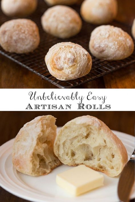 Homemade Artisan Bread, Artisan Rolls, Rolls Easy, Artisan Bread Recipes, Biscuit Rolls, Easy Bread, Go To Bed, Baking Sweets, Bread Recipes Homemade