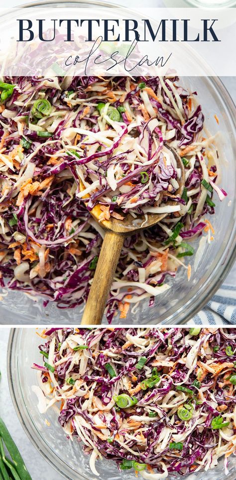 Classic Buttermilk Coleslaw Buttermilk Coleslaw Dressing, Buttermilk Coleslaw Recipe, Buttermilk Coleslaw, Recipes With Buttermilk, Rib Sides, Healthy 2024, Homemade Slaw, Blt Pasta Salads, Coleslaw Dressing