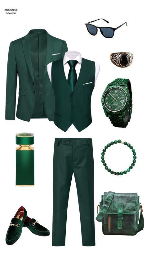 emerald green man outfit💚 #emerald #green #outfit #ideas #fashion Emerald Outfit Men, Green Prom Tuxedo, Green Outfits Ideas, Emerald Green Outfits, Emerald Green Outfit Ideas, Emerald Green Outfit, Green Outfit Ideas, Prom Tuxedo, Green Outfits