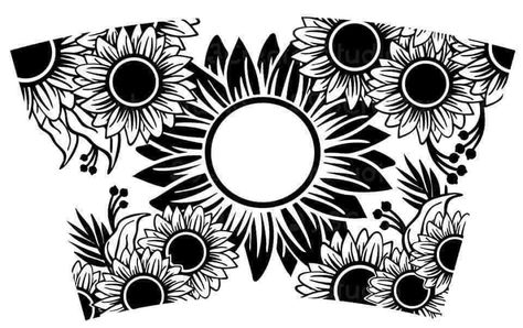 Cricut Starbucks Cup, Sunflower Starbucks Cup, Cricut Expression Projects, Free Cricut Images, Outdoor Tiki Bar, Starbucks Cup Design, Starbucks Cup Art, Starbucks Tumbler Cup, Cricut Decals