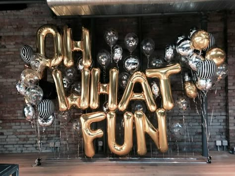 Oh how fun indeed! Loved creating this #balloon #backdrop for our friends at… Panda Stuff, Balloon Letters, Sports Banquet, Pool Wedding, Special Events Decor, Oh What Fun, Release Party, 60th Birthday Party, Balloon Backdrop