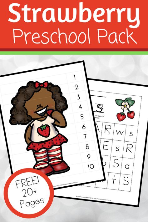 Download these FREE strawberry preschool printables. They will help preschoolers practice shapes, ABCs, counting, and more! Shape Activities Preschool, Strawberry Picking, Preschool Education, Shape Matching, Preschool Printables, Preschool Themes, Homeschool Preschool, Letter S, Activities To Do